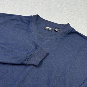 PING COLLECTION Golf Sweatshirt Men XL Blue Pullover Collarless Embroidered Logo